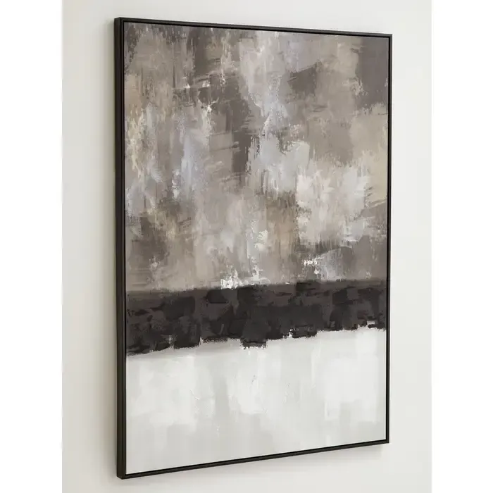 Premier Housewares Astratto Monochrome Textured Canvas Wall Art