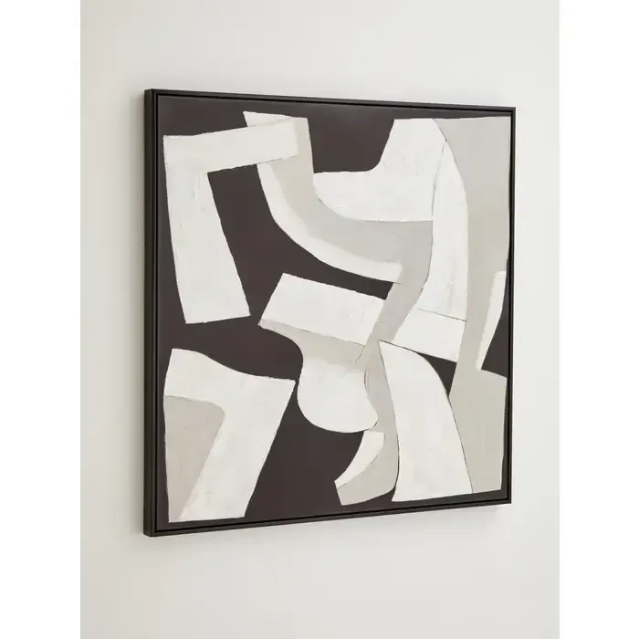 Premier Housewares Astratto Monochrome Abstract Textured Wall Art