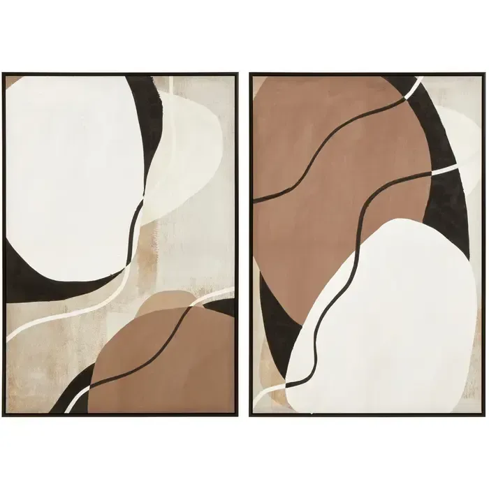 Premier Housewares Astratto Set Of 2 Multi Colour Textured Wall Art