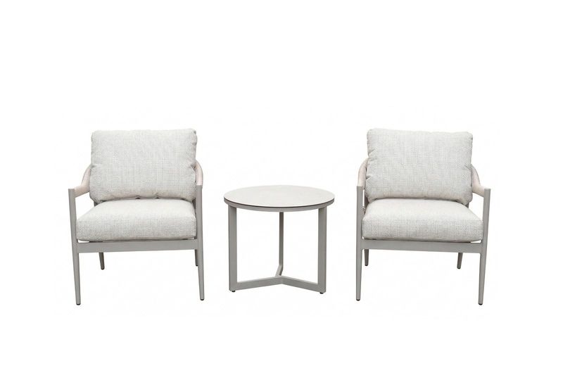 Nettlestone 3 piece armchair set with drinks table Nettlestone 3 piece armchair set with drinks table