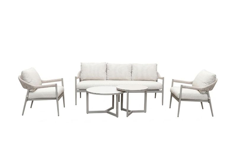 Nettlestone 4-Seat Sofa Set with Ceramic Glass Top Nesting Tables Nettlestone 4-Seat Sofa Set with Ceramic Glass Top Nesting Tables