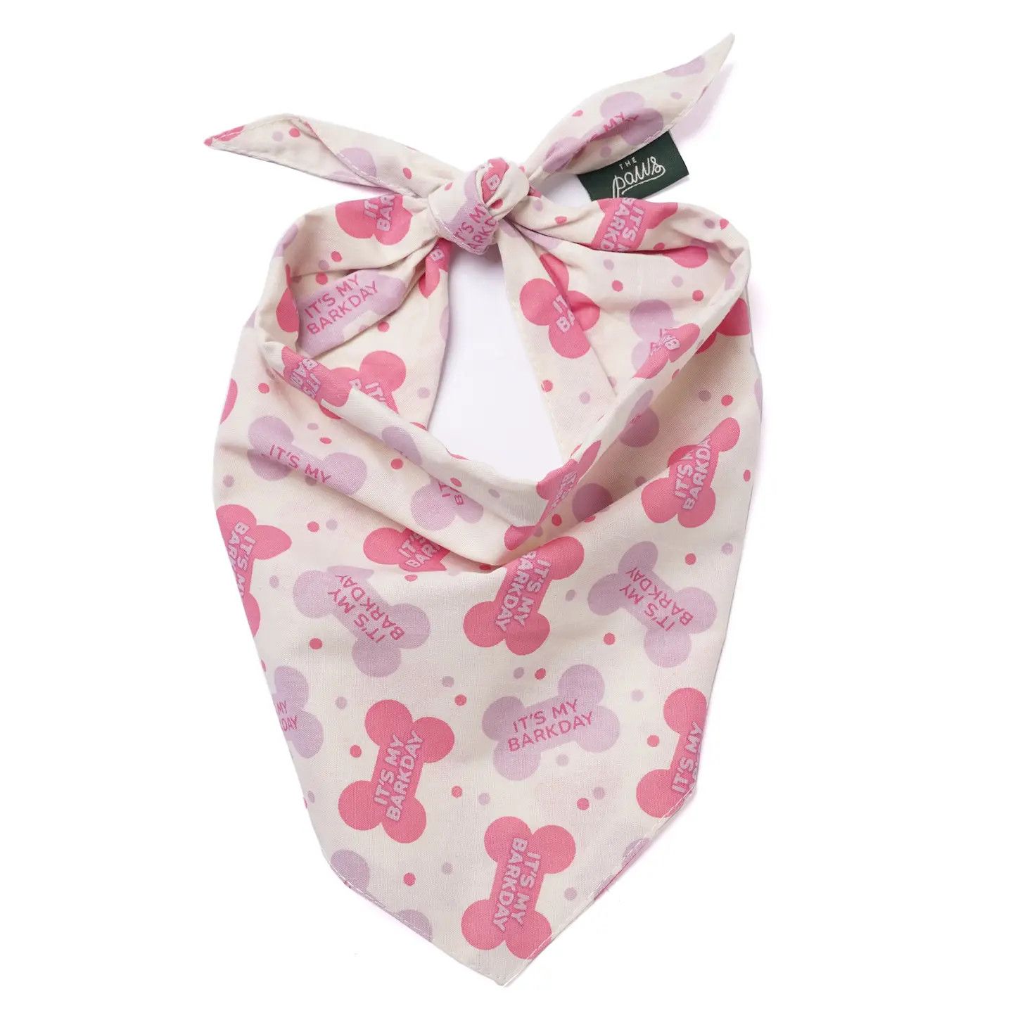 BANDANA LET'S PAWTY PINK, Size: S