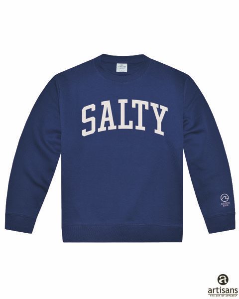 SALTY CREWNECK SWEATSHIRT, Color: NAVY, Size: S