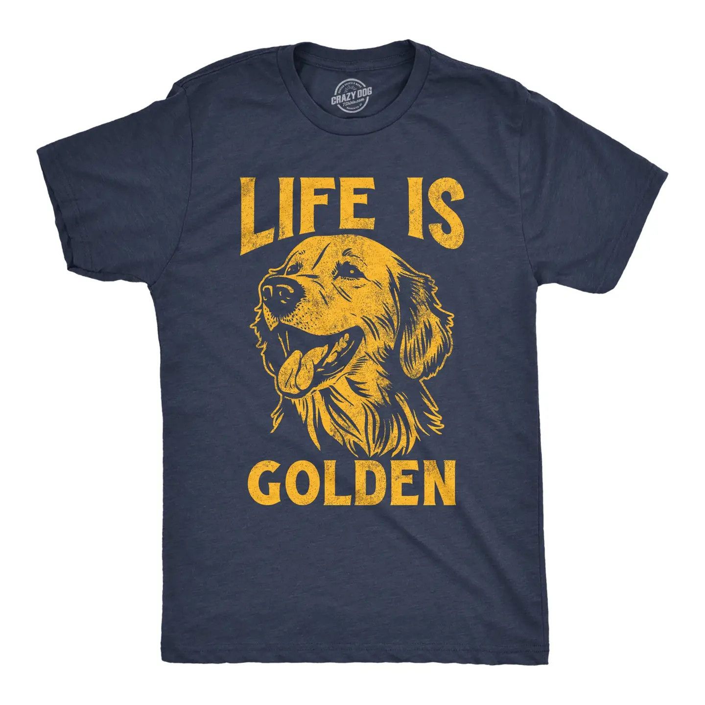 LIFE IS GOLDEN SS TEE, Color: NAVY BLUE, Size: S
