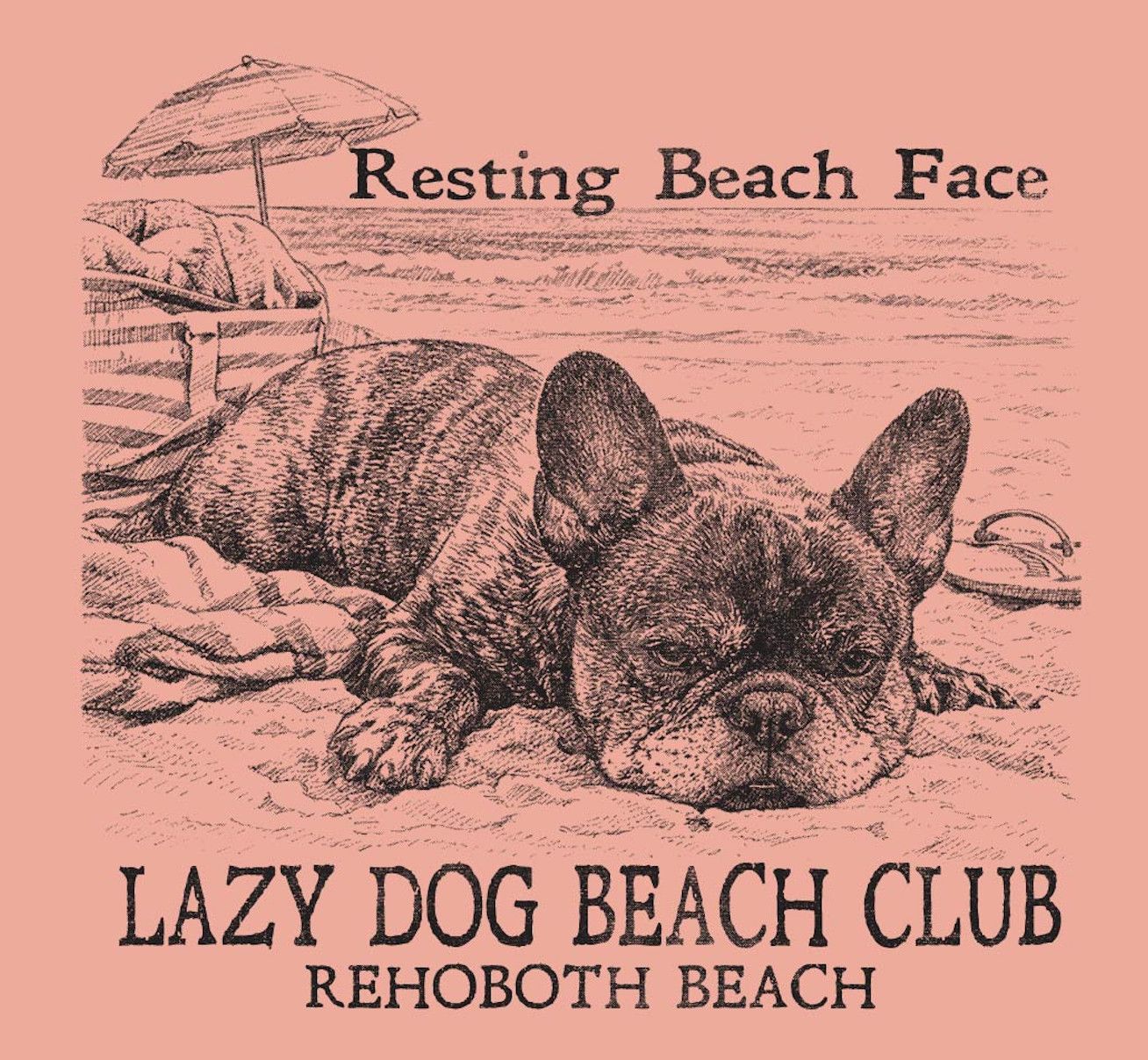 RESTING BEACH FACE FRENCHIE SS TEE, Color: PEACHY, Size: S