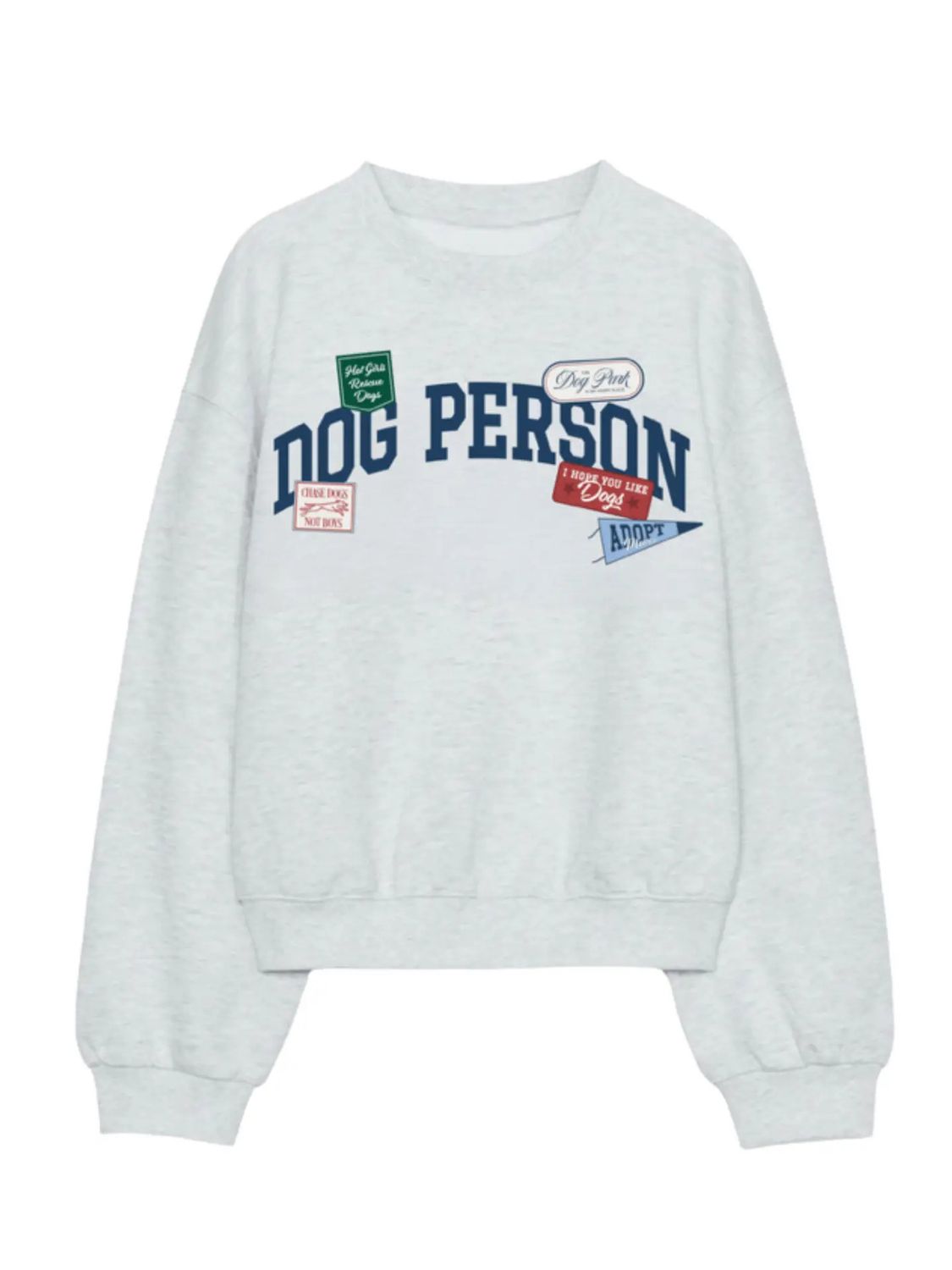 DOG PERSON PATCH CREWNECK SWEATSHIRT, Size: S