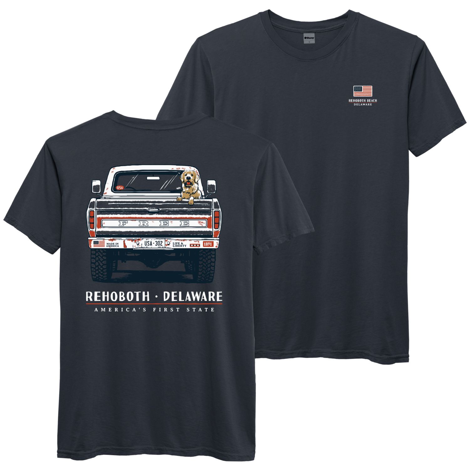 AMERICAN CLASSIC GOLDEN SS TEE, Color: MIDNIGHT BLUE, Size: S