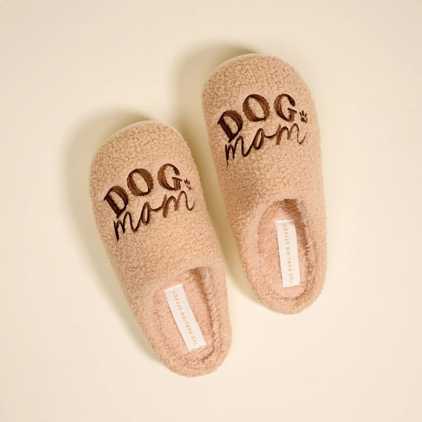 FUZZY SLIPPERS DOG MOM