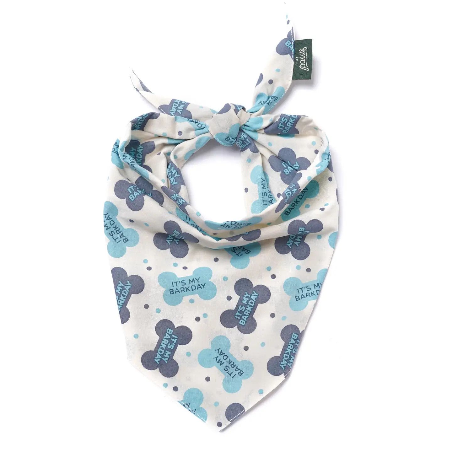 BANDANA LET'S PAWTY BLUE, Size: S