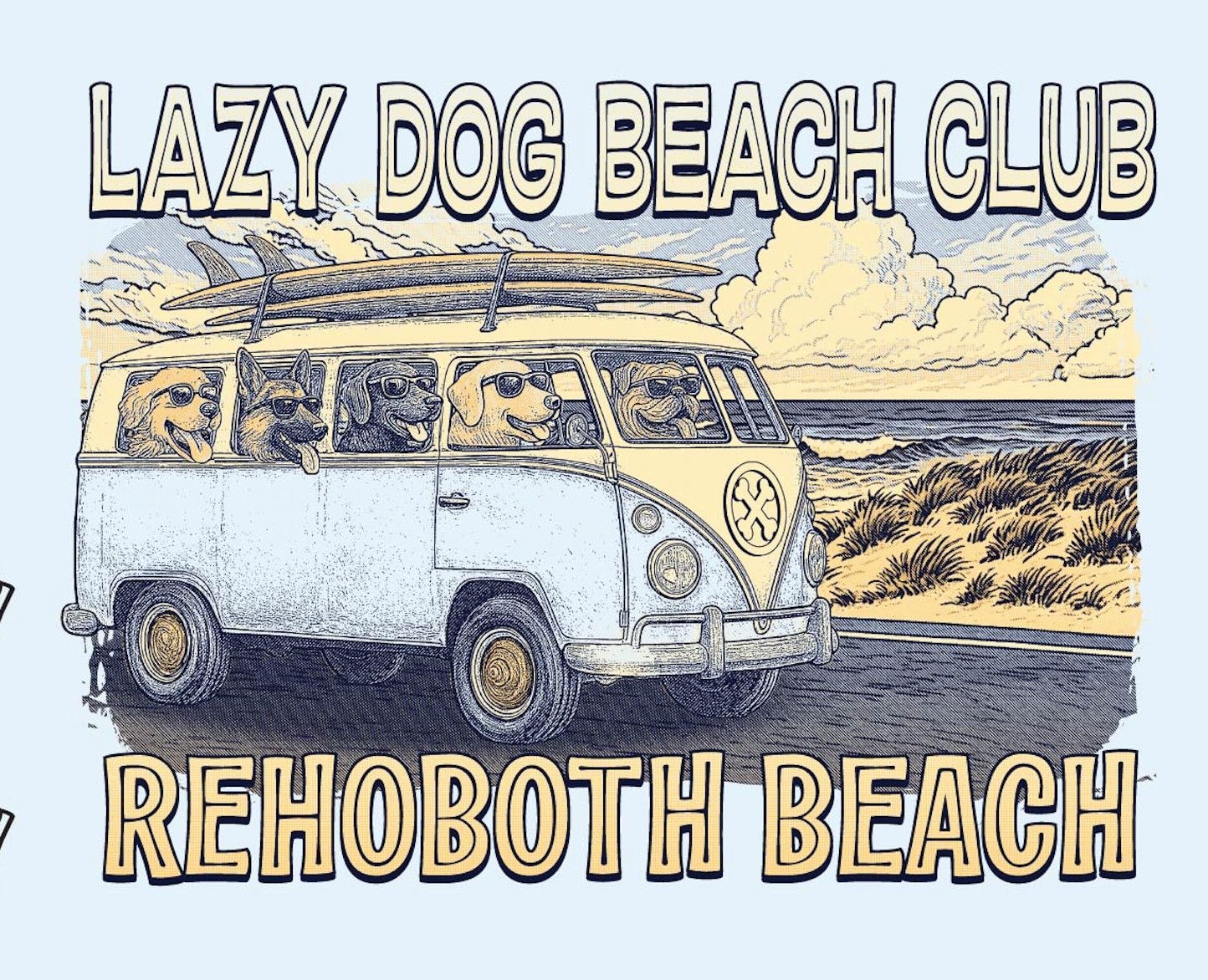 COASTAL BEACH BUS SS TEE, Color: CHAMBRAY, Size: S