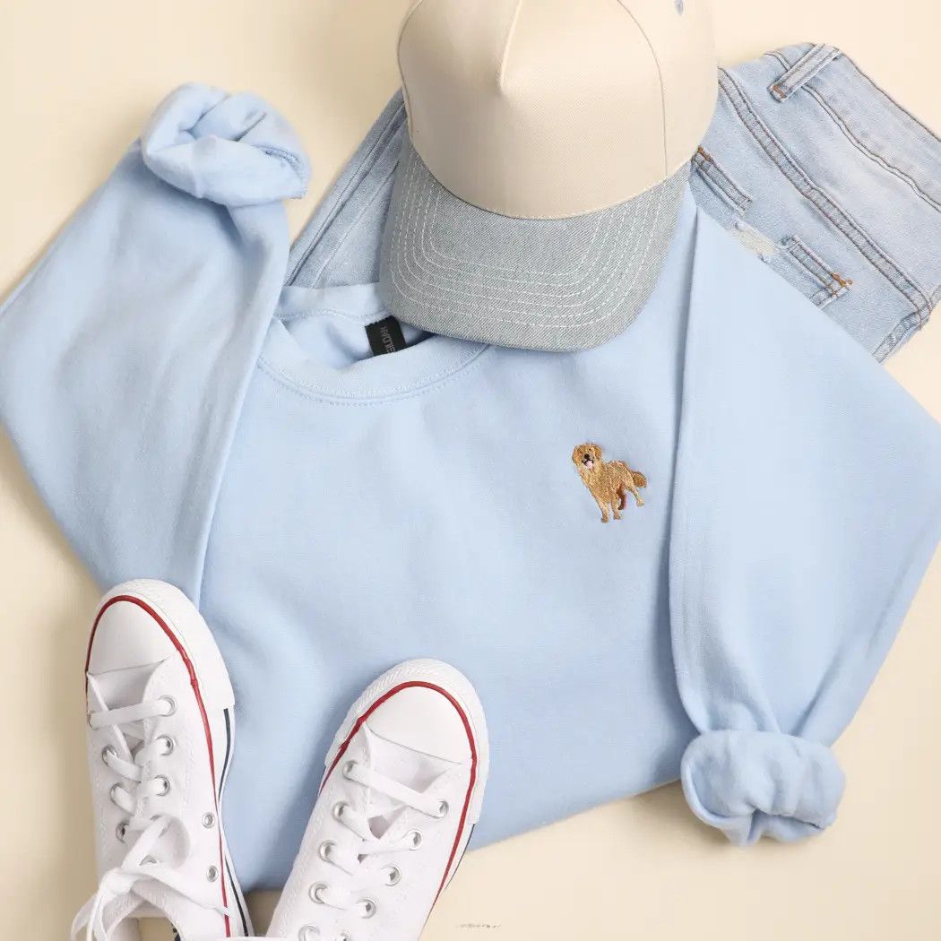EMBROIDERED GOLDEN RETRIEVER CREWNECK