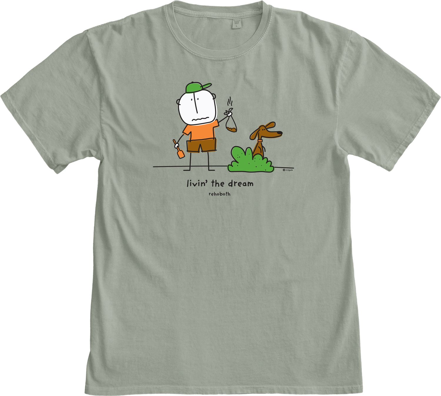 LIVING THE DREAM SS TEE, Color: PALE JADE, Size: S