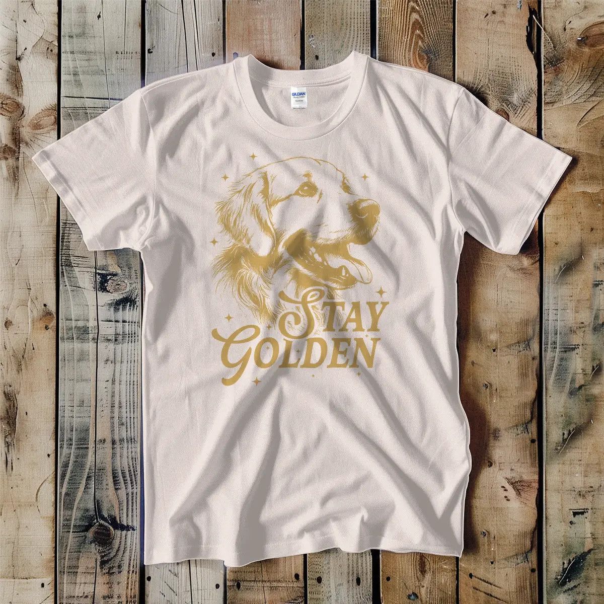 STAY GOLDEN SS TEE, Color: IVORY, Size: S