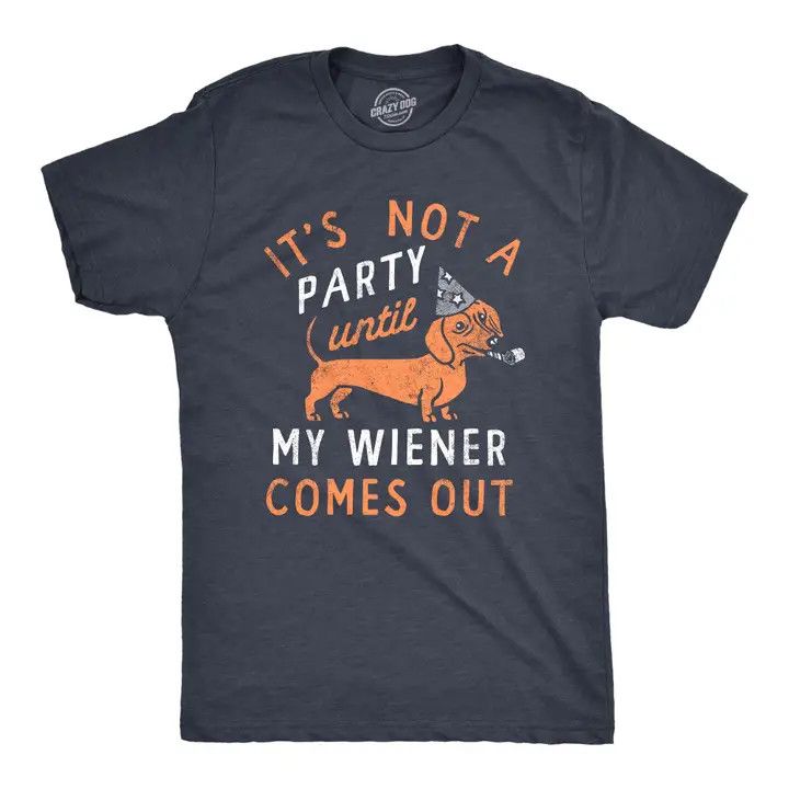PARTY WIENER SS TEE, Color: NAVY, Size: S