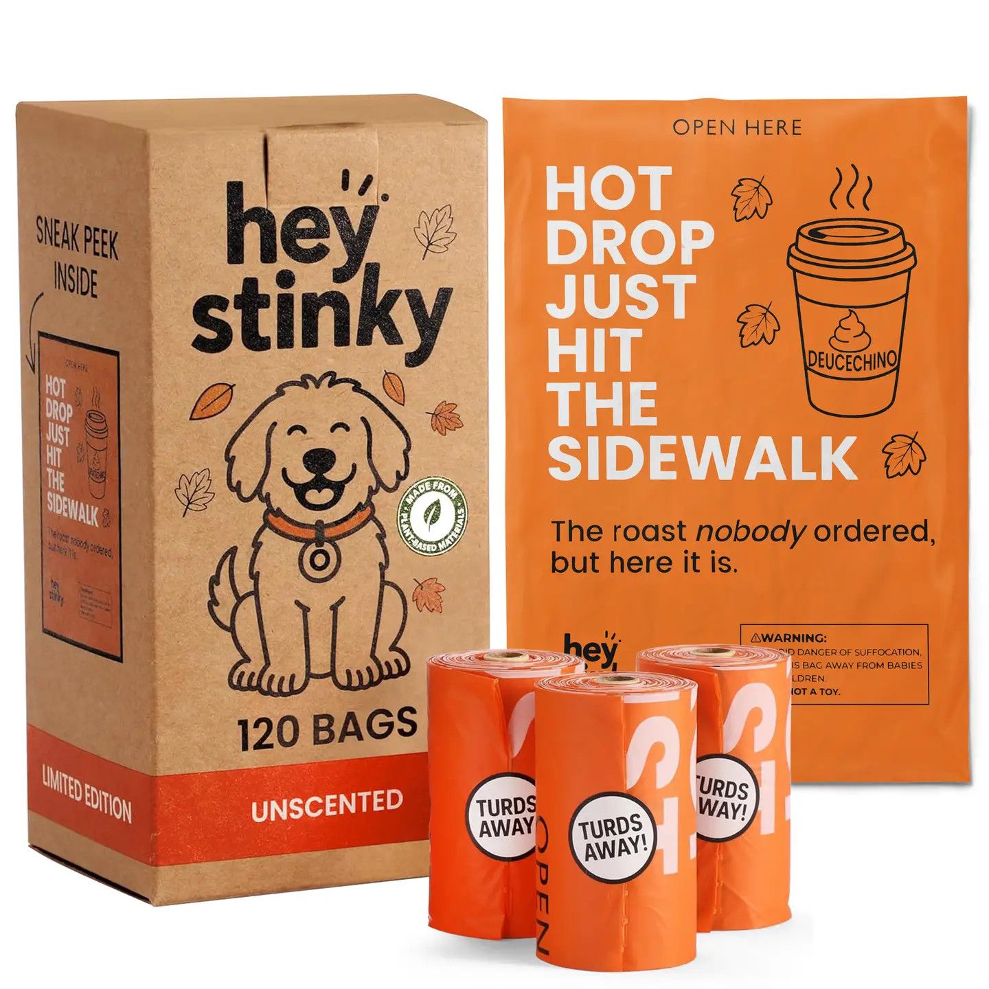 POOP BAG BOX HOT DROP JUST HIT THE SIDEWALK