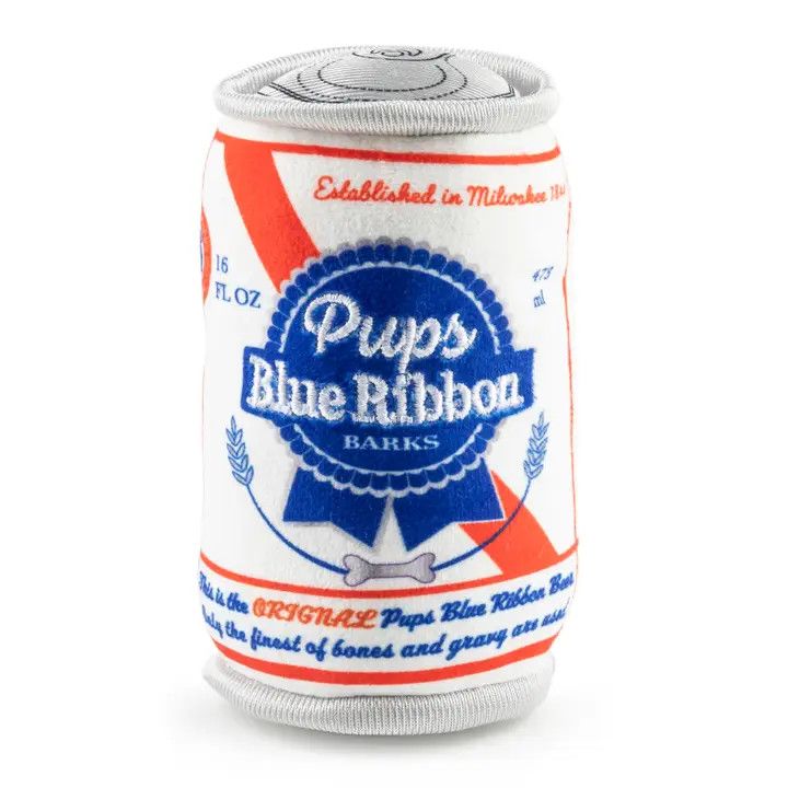 PLUSH PUPS BLUE RIBBON BEER CAN