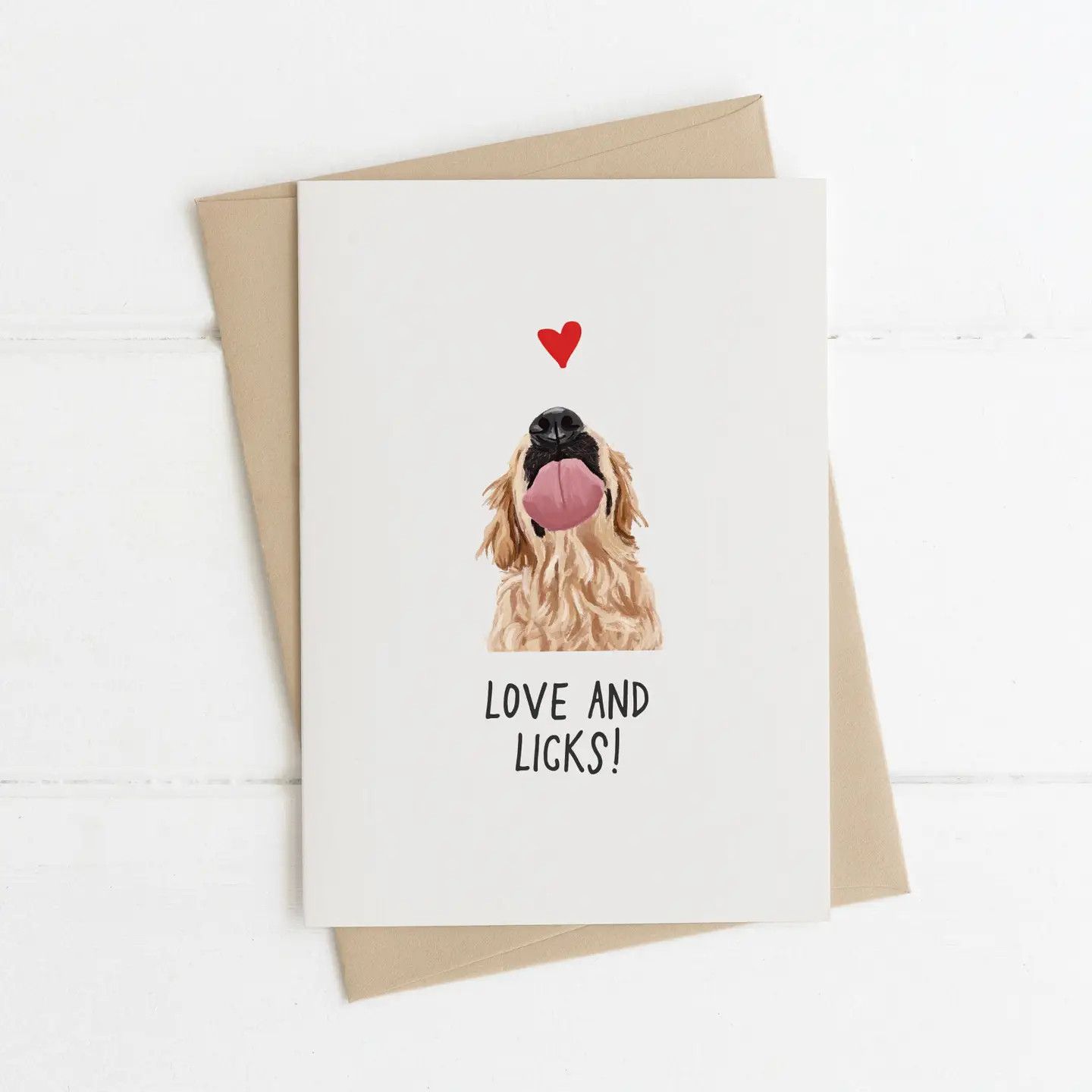 CARD LOVE AND LICKS - GOLDEN RETRIEVER