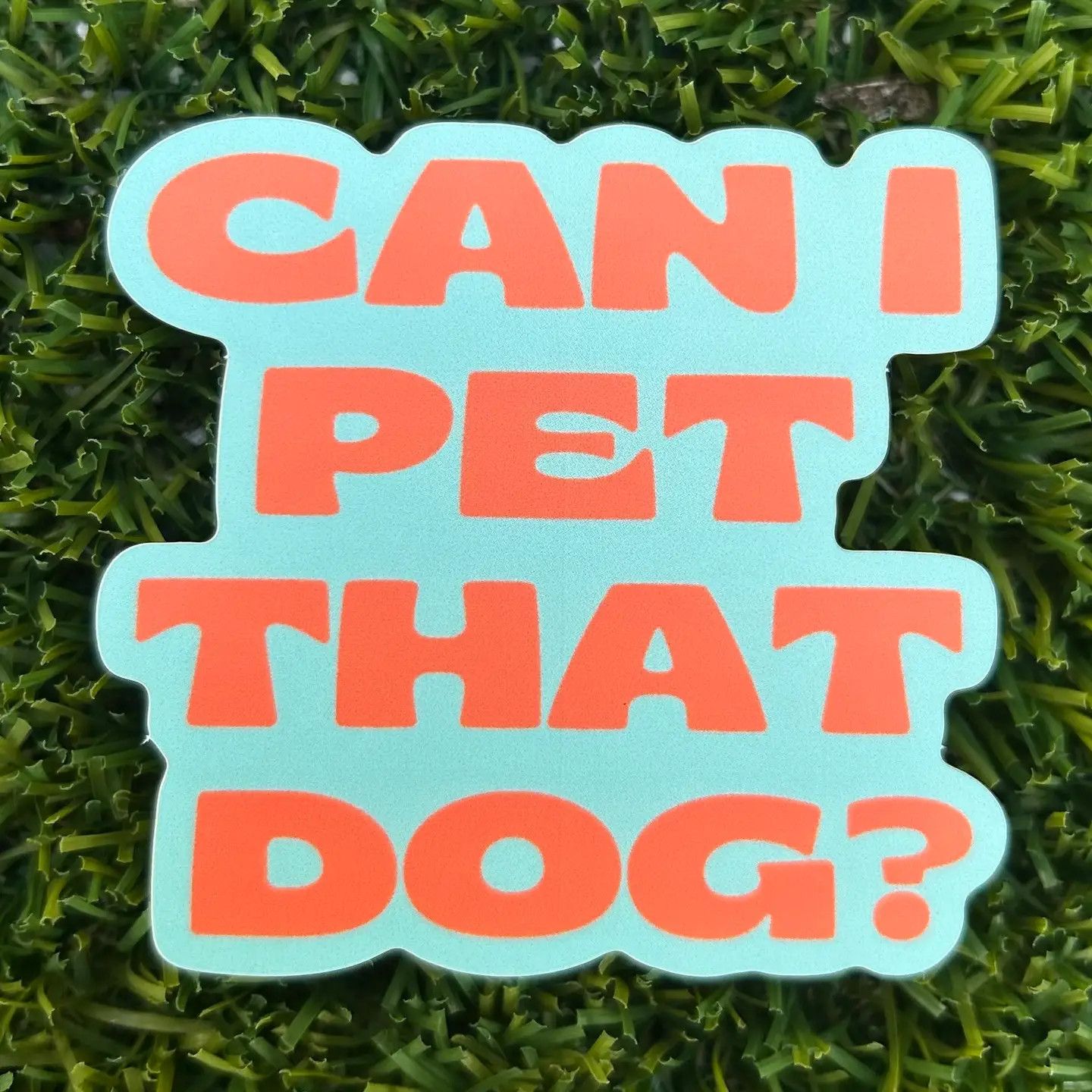 NOVELTY STICKER CAN I PET THAT DOG