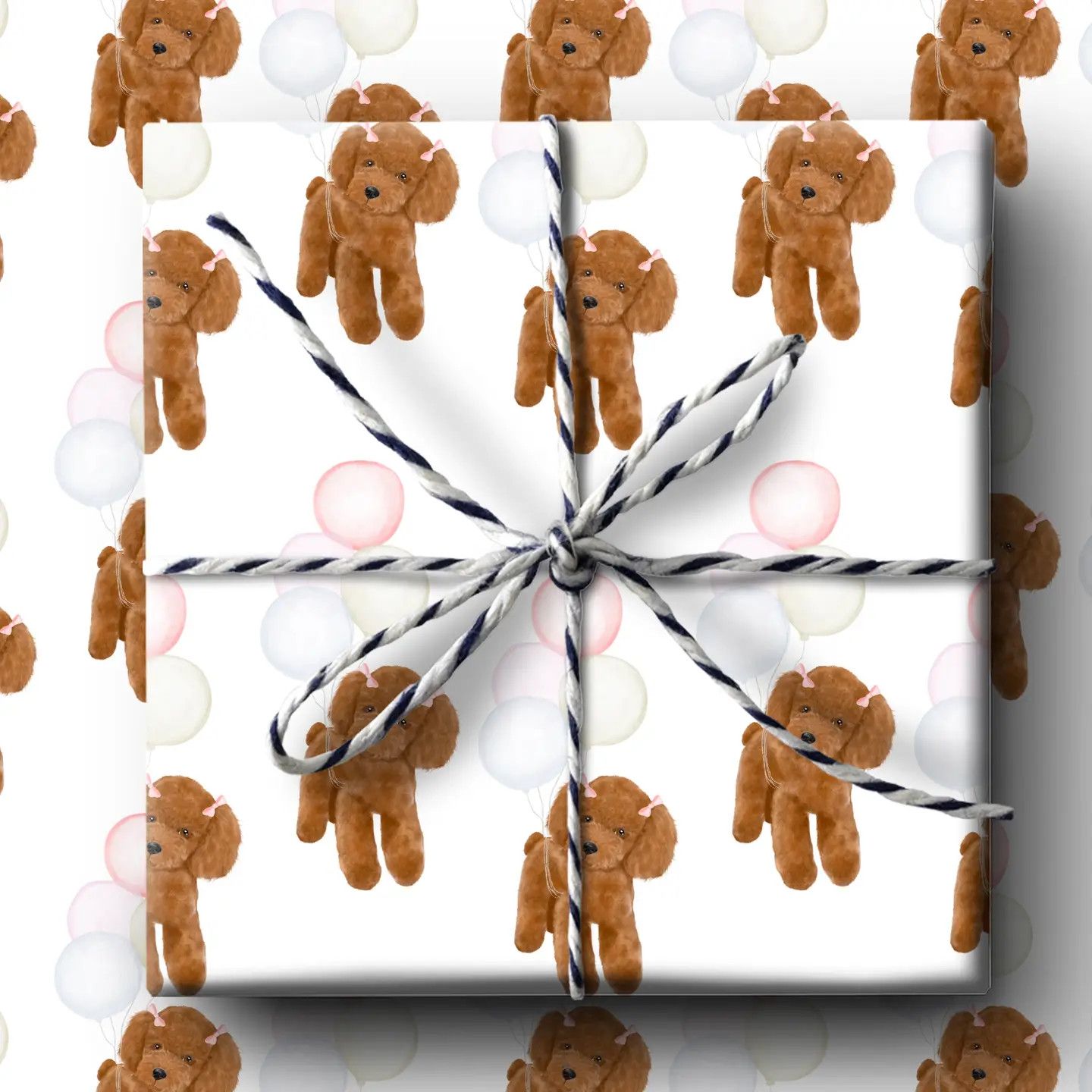 GIFT WRAP BIRTHDAY BALLOON POODLE