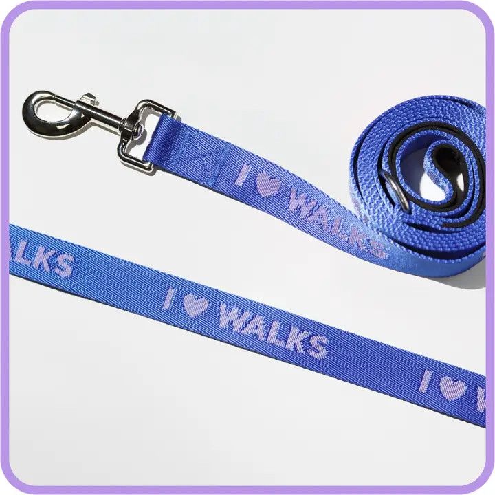 DOG LEASH I LOVE WALKS INDIGO