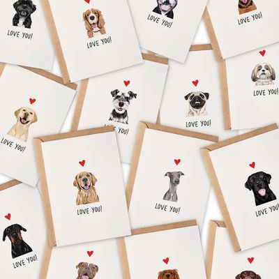 CARD LOVE YOU FROM THE DOG - CHOCOLATE LABRADOR