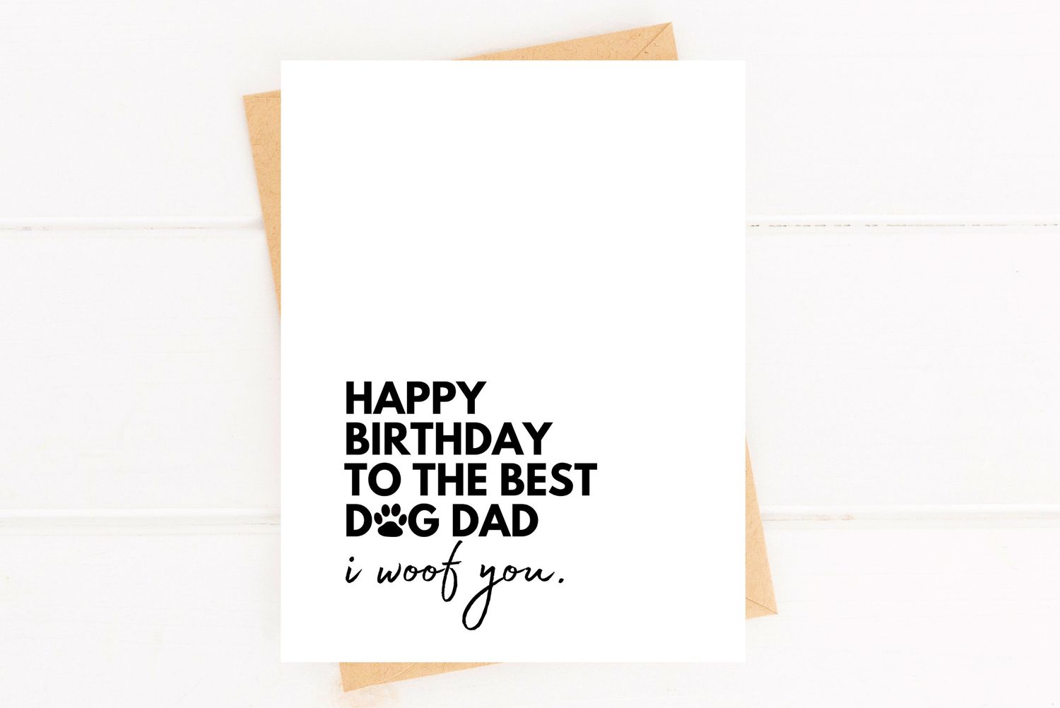 BIRTHDAY CARD THE BEST DOG DAD I WOOF YOU