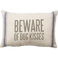 PILLOW BEWARE OF DOG KISSES