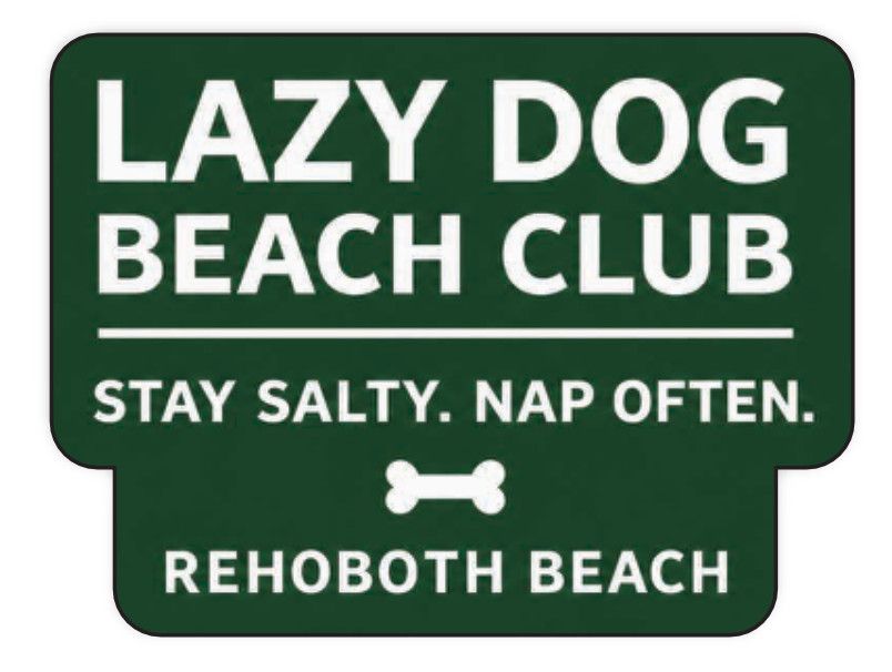 ACRYLIC MAGNET LAZY DOG TEXT LOGO
