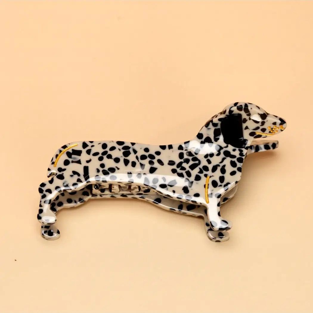 HAIR CLIP SPOTTED TAN DACHSHUND