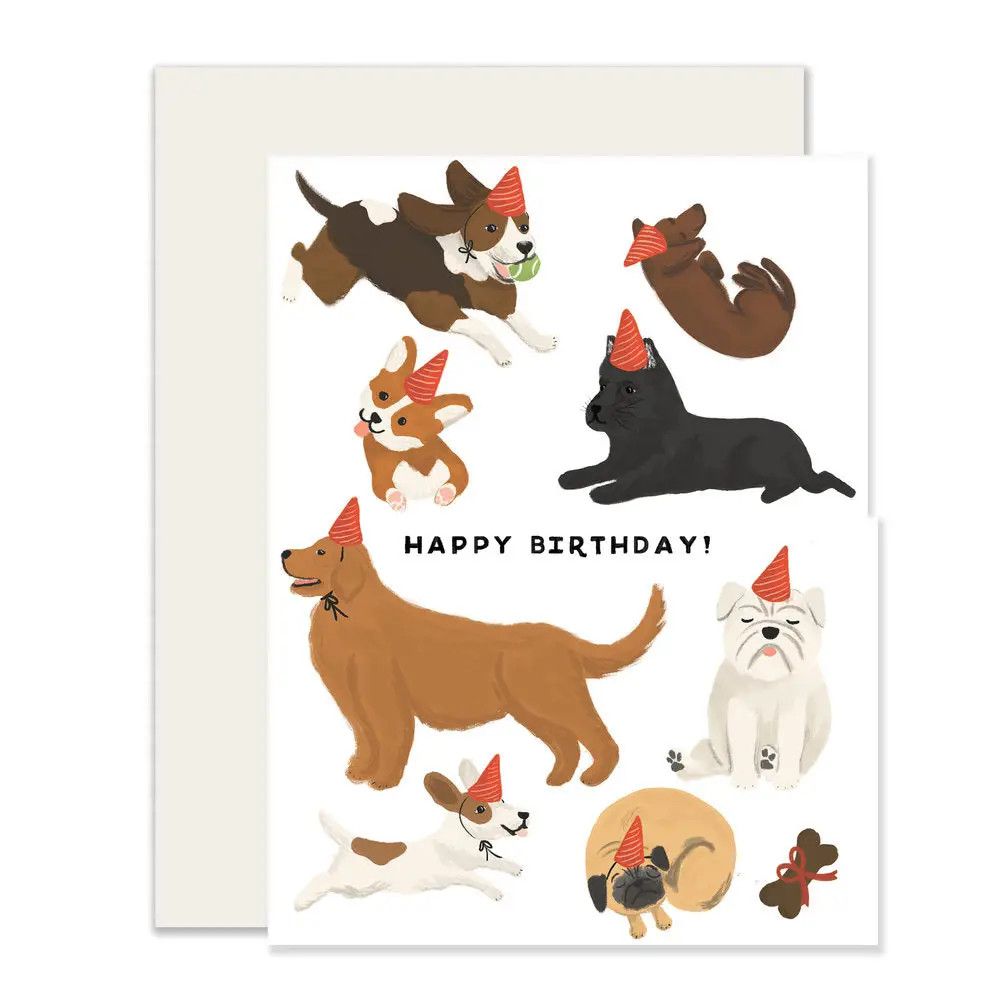 BIRTHDAY CARD PARTY DOGS