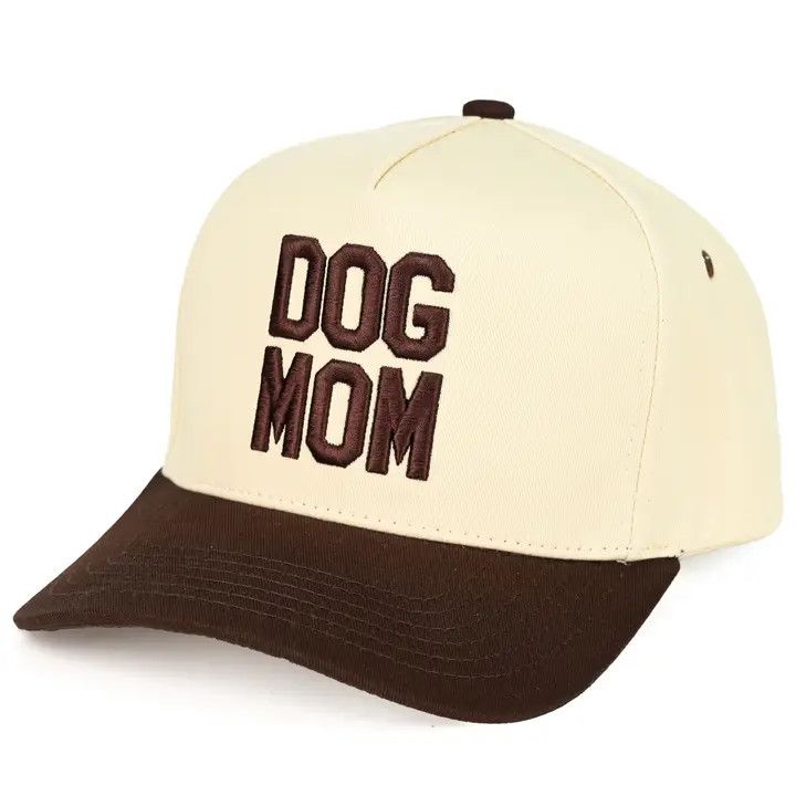 STRUCTURED COTTON HAT TWO TONE BROWN DOG MOM