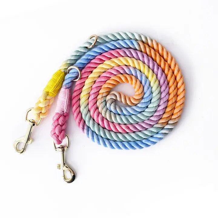 DOG LEASH FLORAL HANDSFREE RAINBOW
