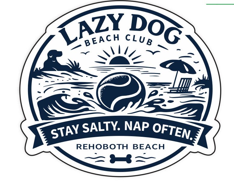 ACRYLIC MAGNET LAZY DOG TENNIS LOGO