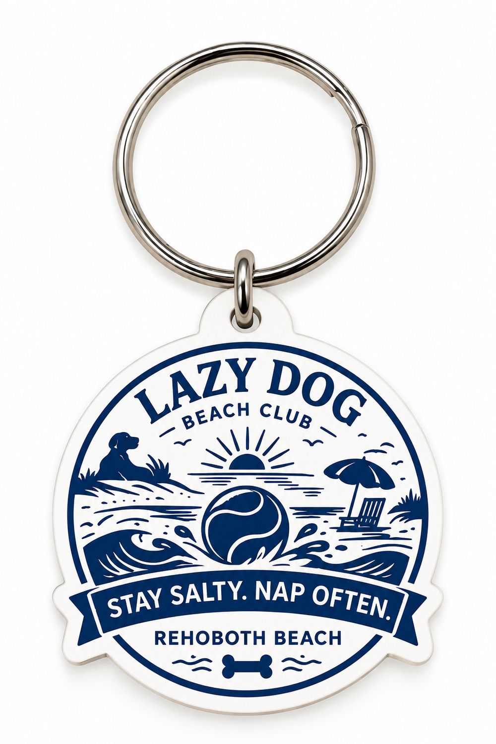 ACRYLIC KEYCHAIN LAZY DOG TENNIS LOGO