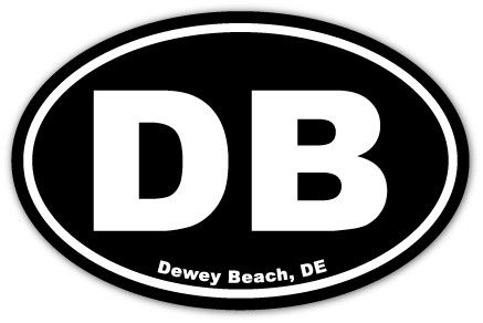 EURO OVAL STICKER DEWEY BEACH BLACK