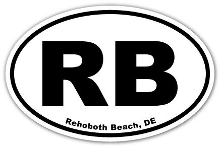 EURO OVAL STICKER REHOBOTH BEACH WHITE