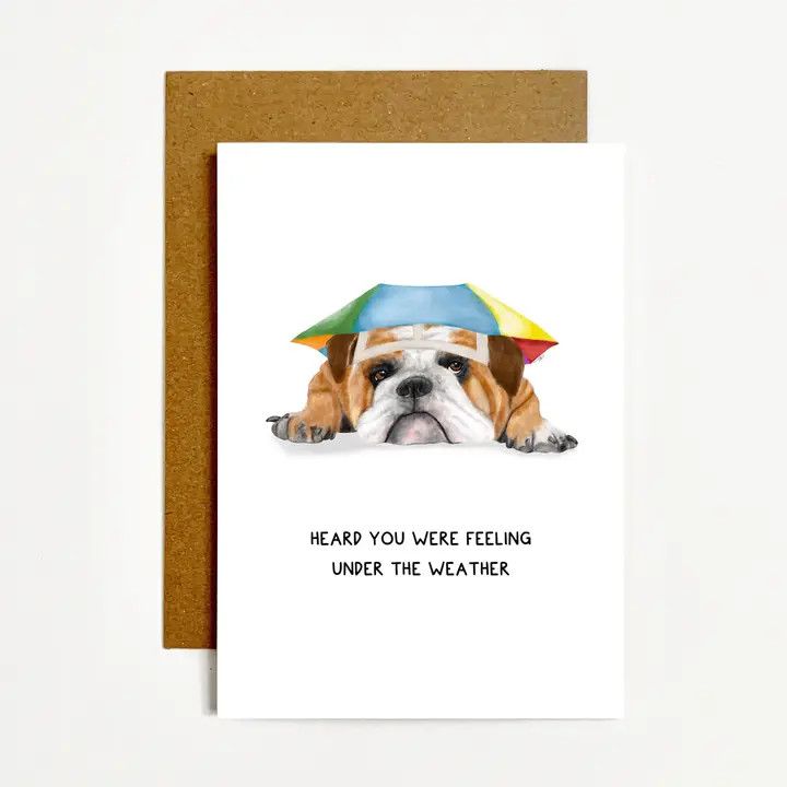 GET WELL SOON CARD UNDER THE WEATHER