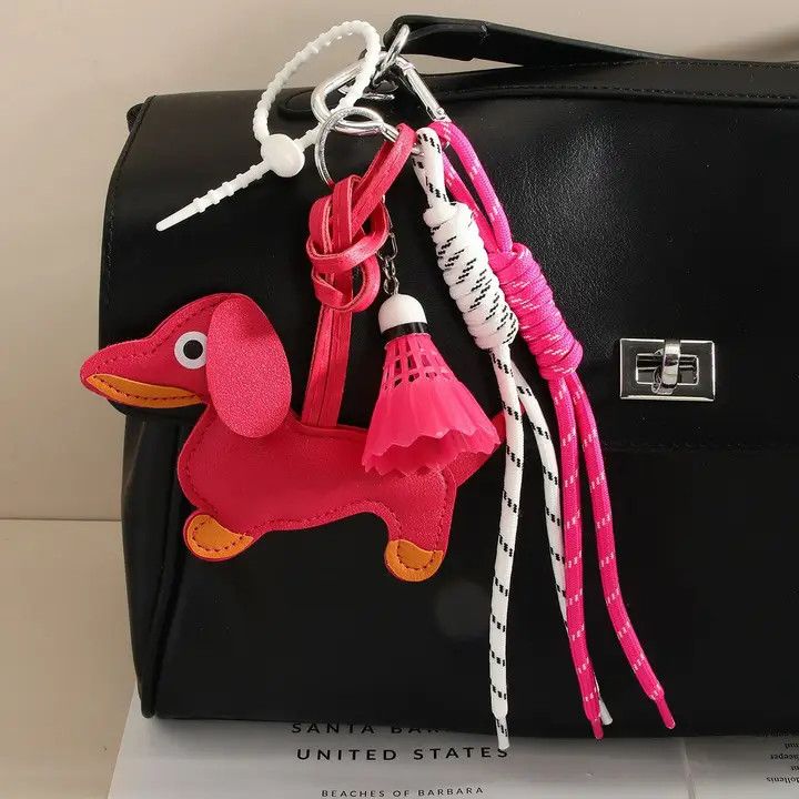 CHARM KEYCHAIN DACHSHUND ROSE