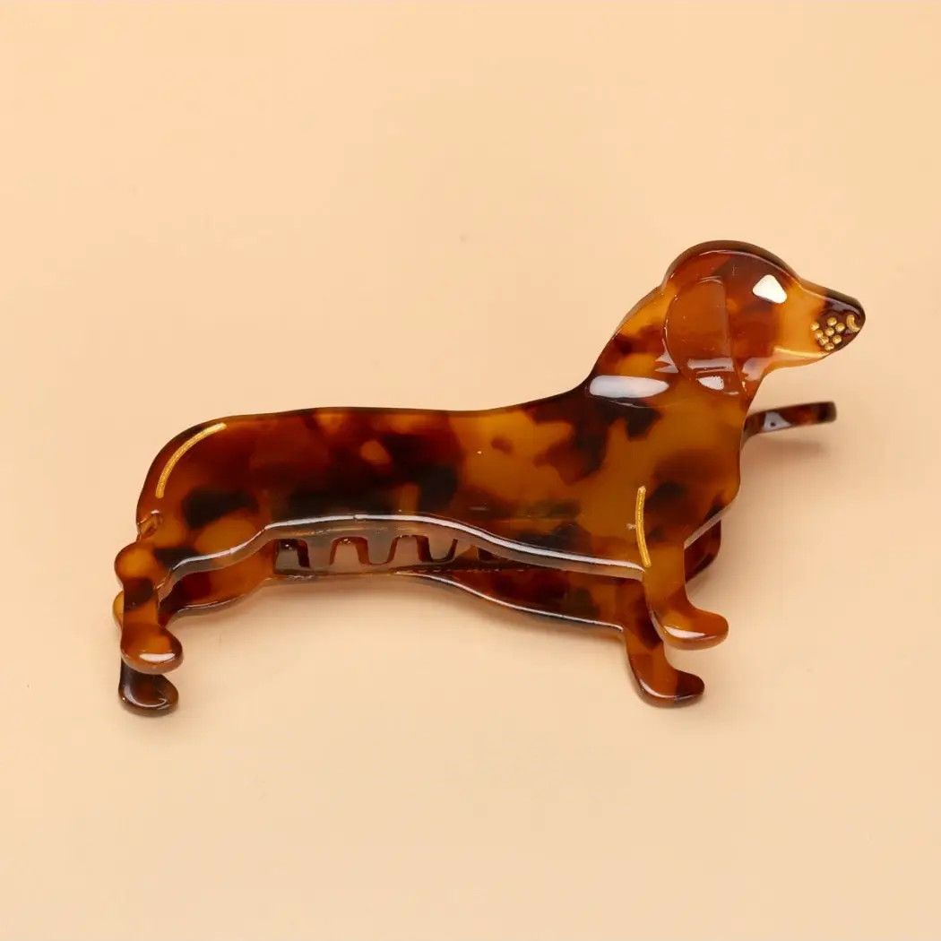 HAIR CLIP TORTOISESHELL DACHSHUND