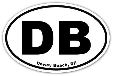 EURO OVAL STICKER DEWEY BEACH WHITE
