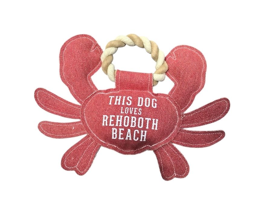 ROPE TOY THIS DOG LOVES REHOBOTH CRAB