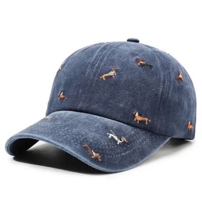 COTTON HAT NAVY DOG CHARMS