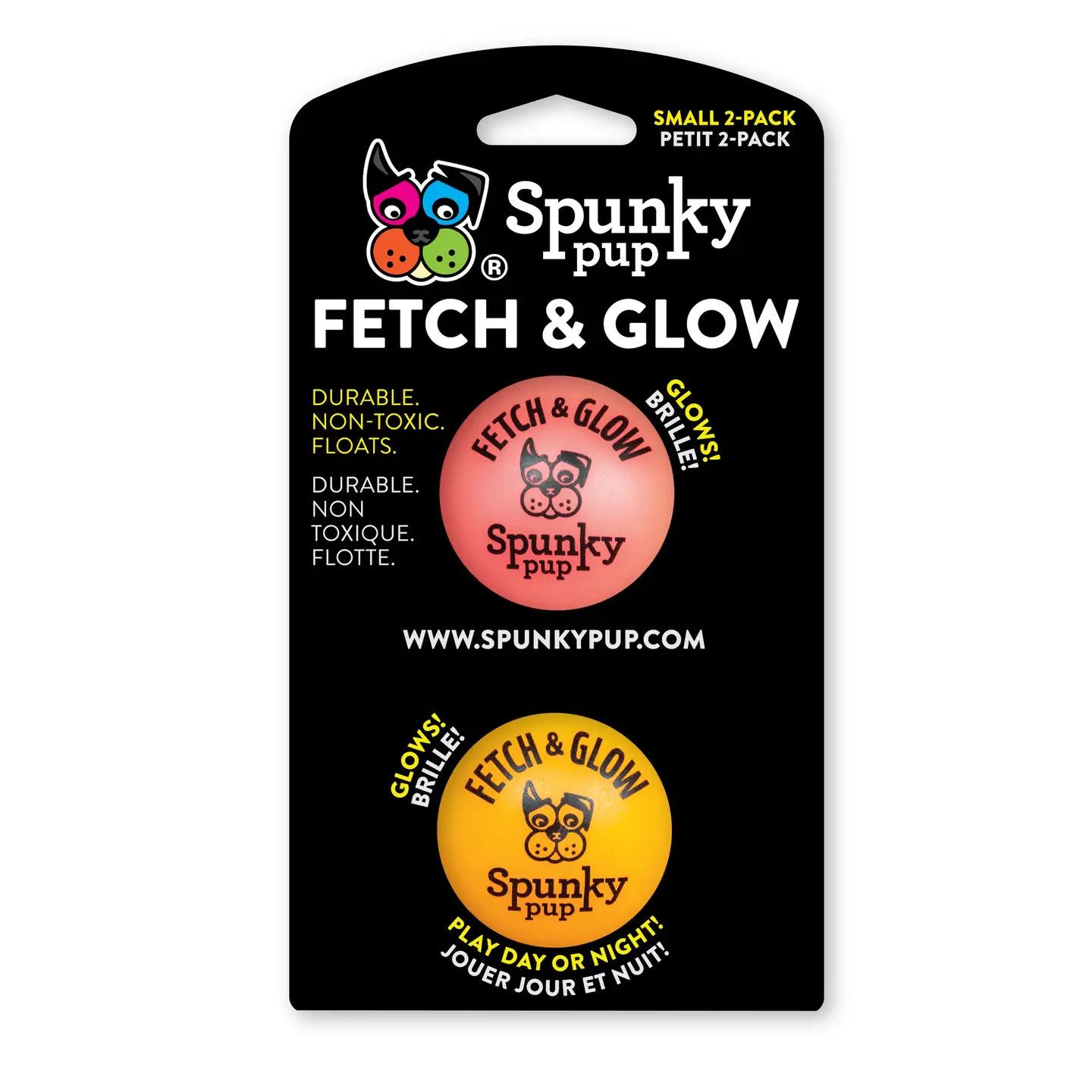 FETCH AND GLOW FLOATING BALL SMALL 2 PACK