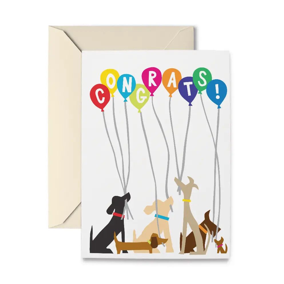 GREETING CARD CONGRATS BALLOONS