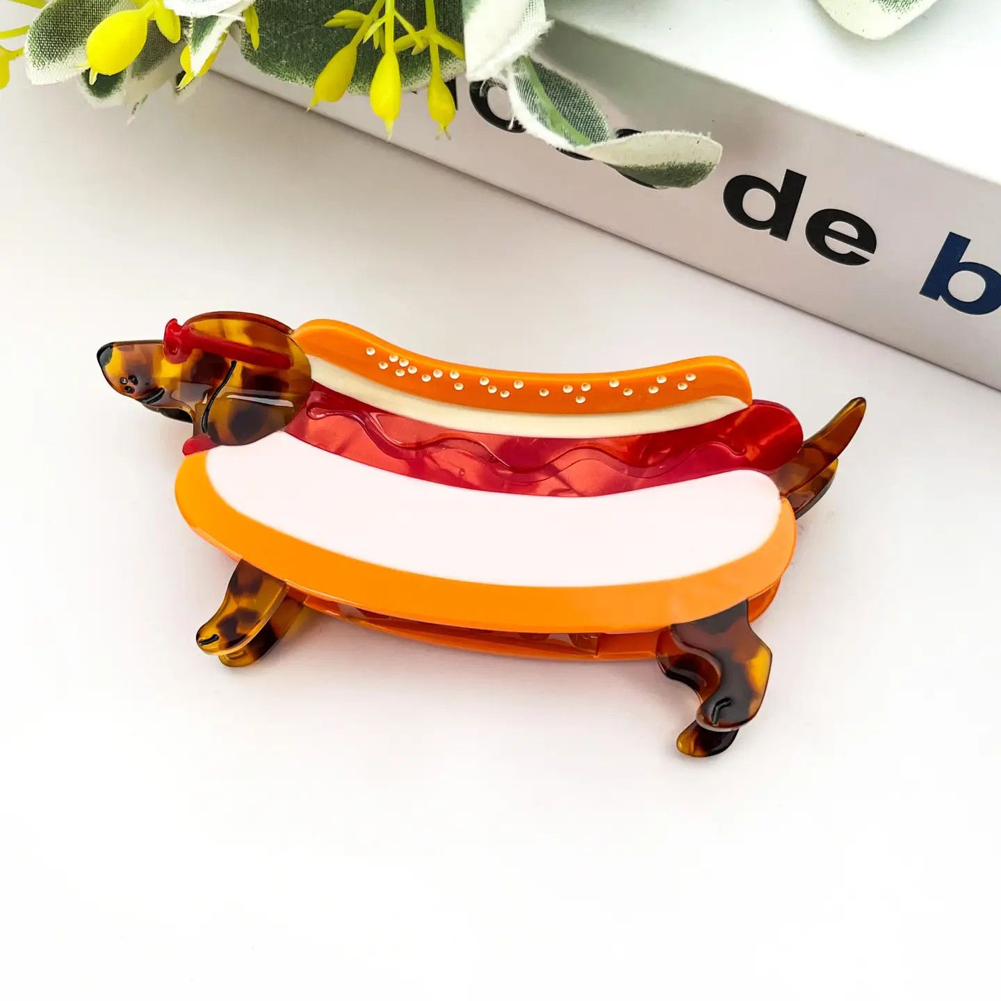HAIR CLIP HOT DOG WEENIE