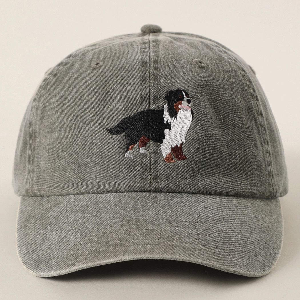 COTTON HAT OLIVE GREEN BERNESE MOUNTAIN DOG