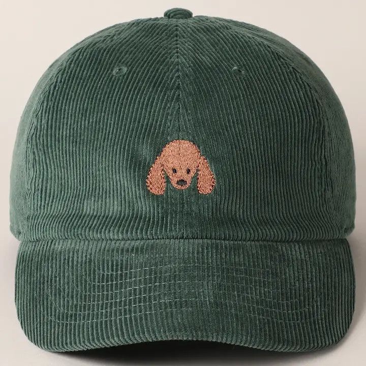 COTTON HAT GREEN CORD POODLE