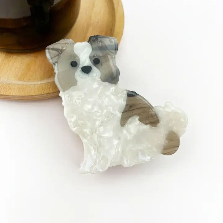HAIR CLIP BORDER COLLIE GREY