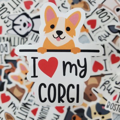 BREED STICKER I LOVE MY CORGI