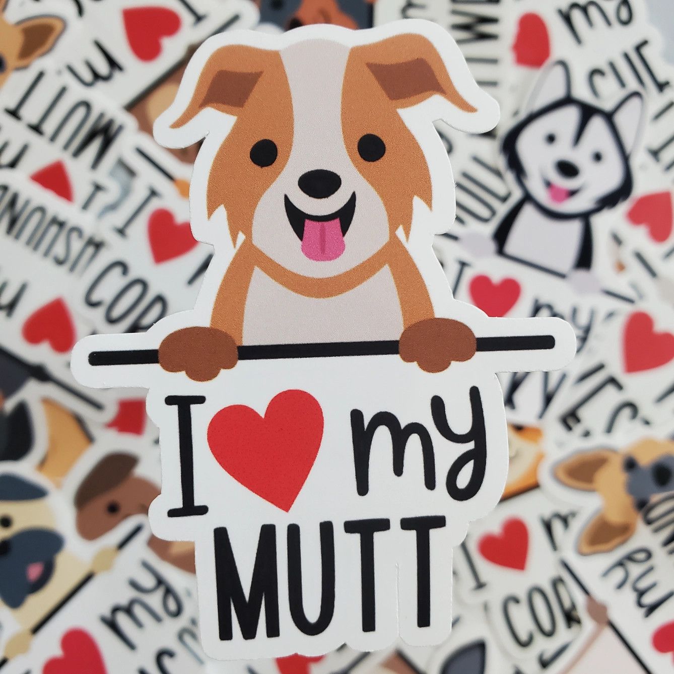 BREED STICKER I LOVE MY MUTT